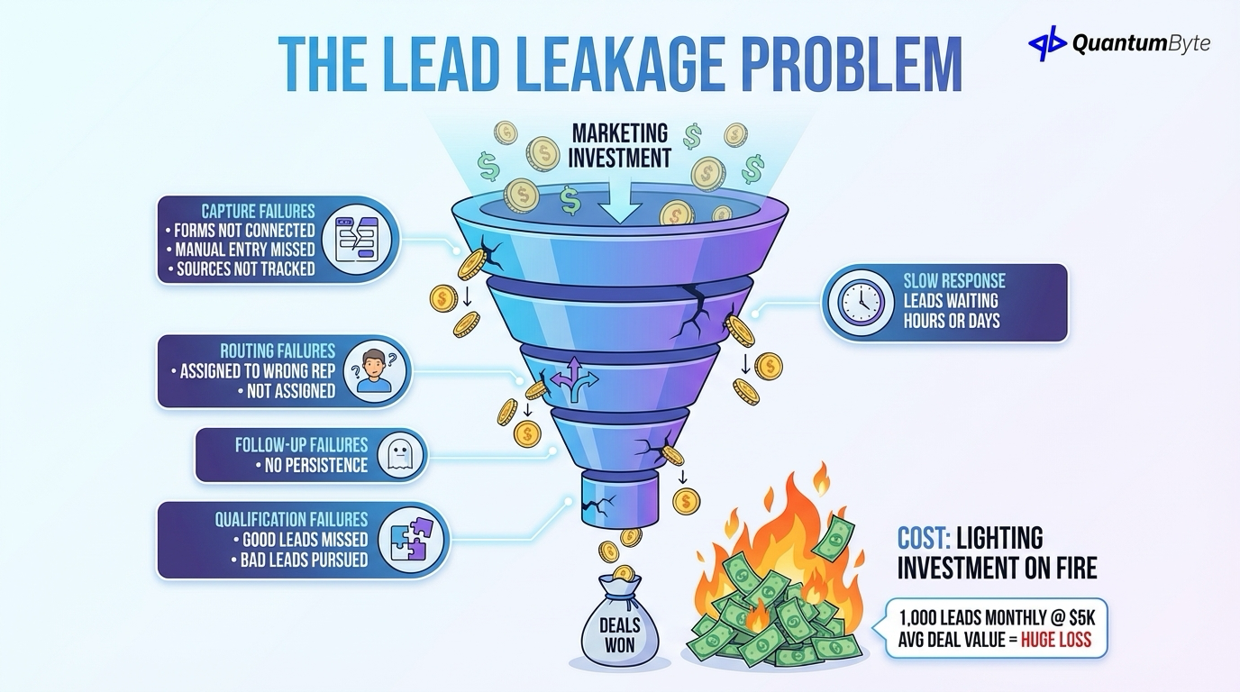 Where Leads Leak - Funnel Visualization